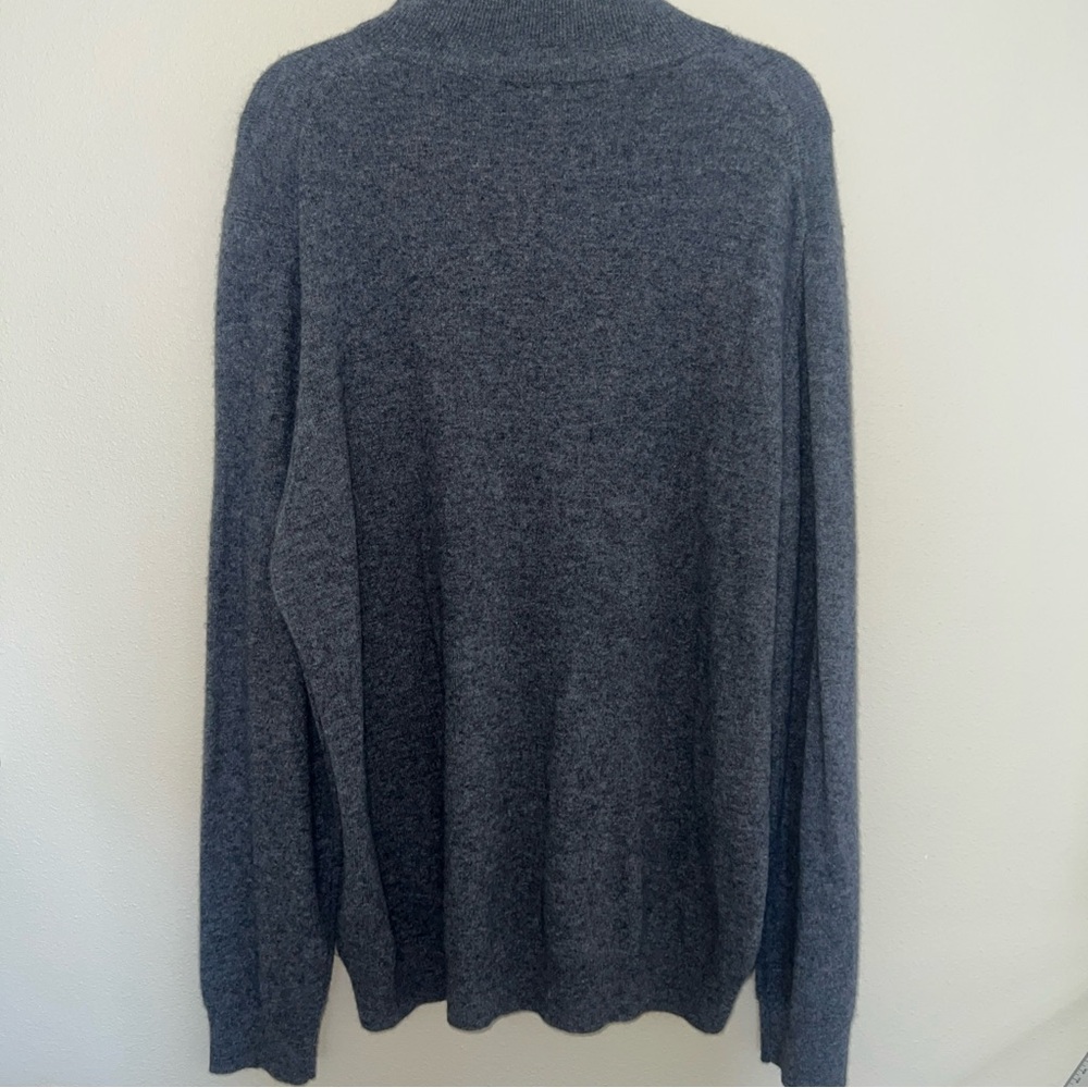 Christian Lacroix Sweater Mens XXL Gray Cashmere Half-Zip Mock Neck Pullover - Picture 3 of 8